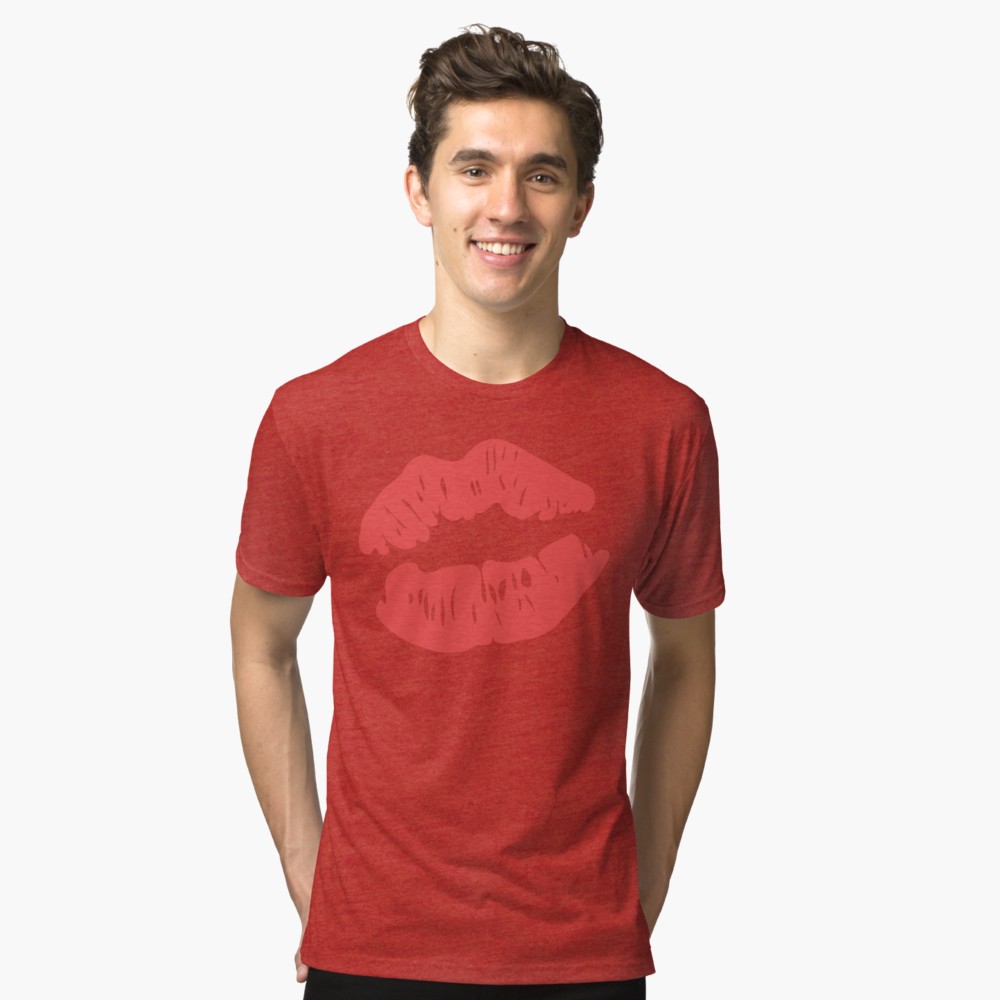 1000x1000 Red Lips Mark Drawing T Shirt