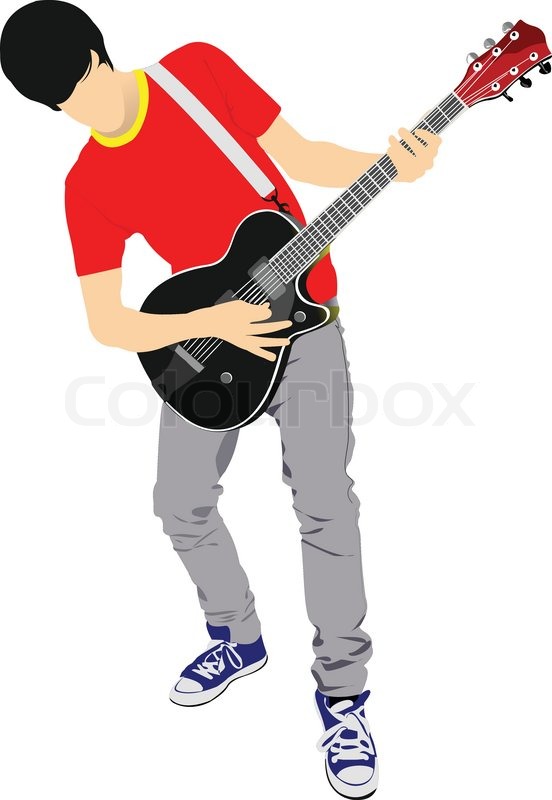 552x800 Guitar Player Isolated On The White Stock Vector Colourbox