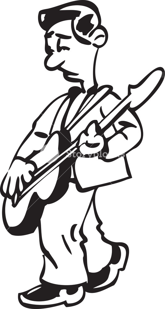 534x1000 Illustration Of A Man Playing Guitar Royalty Free Stock Image