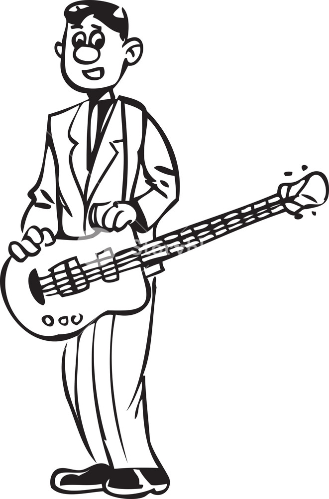 661x1000 Illustration Of A Man With Guitar Royalty Free Stock Image
