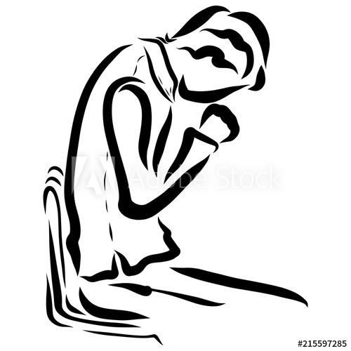 500x500 Praying Young Man Sitting On A Chair