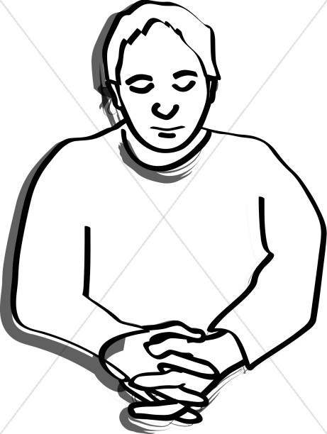 461x612 A Simple Praying Man Prayer Clipart
