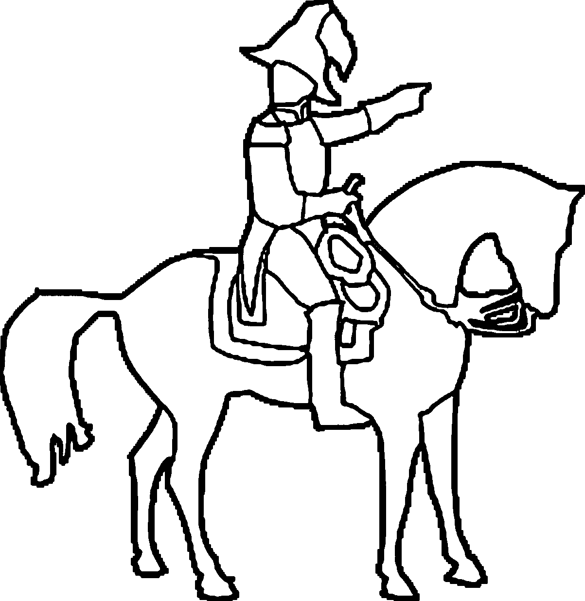 Man Riding Horse Drawing