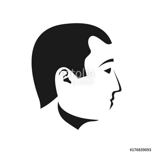 500x500 Man Faces Profiles Black Silhouette Human Vector Illustration