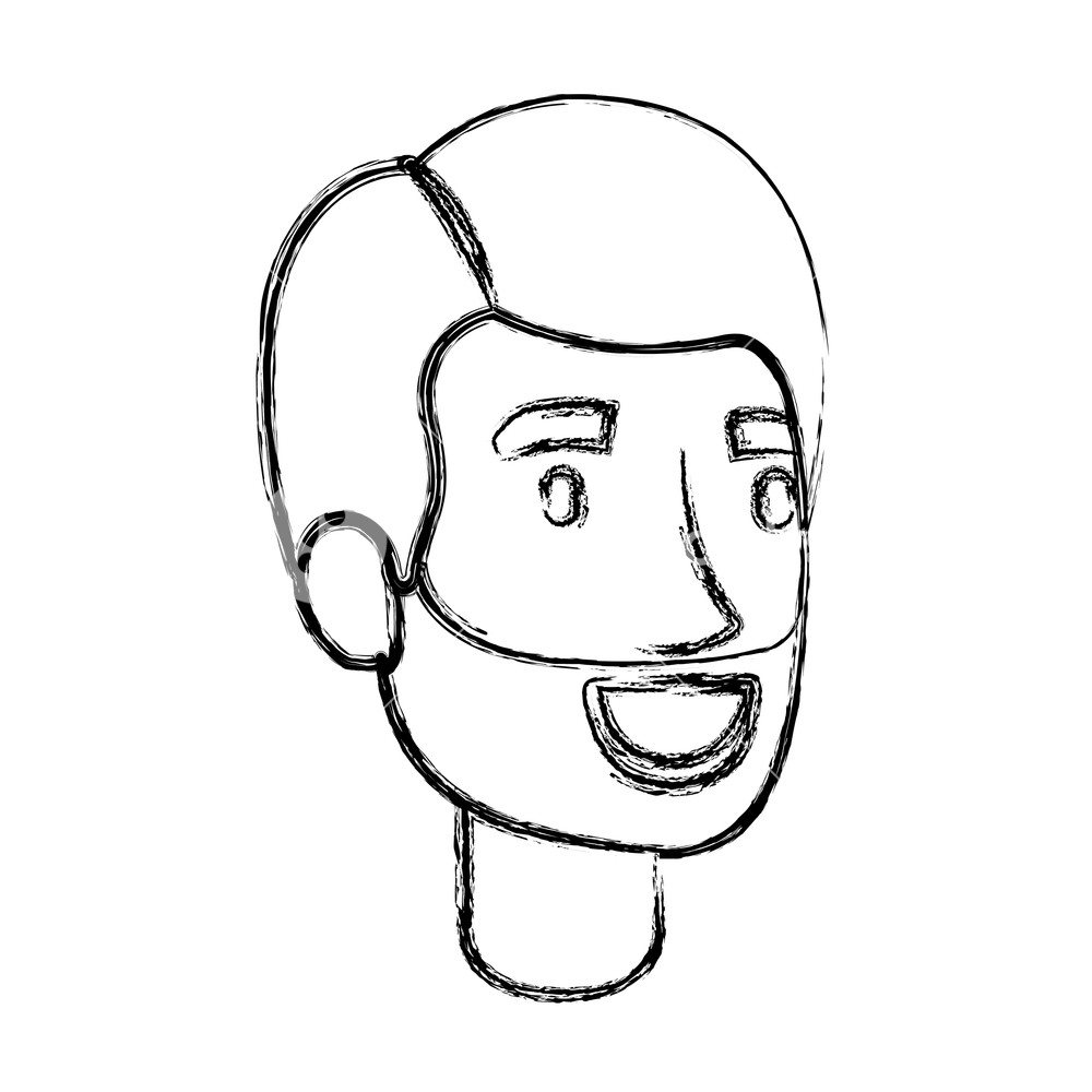 1000x1000 Blurred Silhouette Of Bearded Man Face With Side Hair Vector