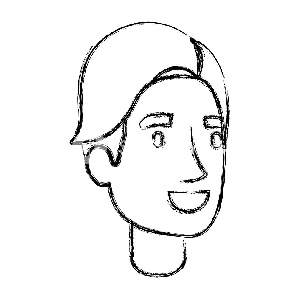 1000x1000 Blurred Silhouette Of Man Face With Hair Side Fringe Vector