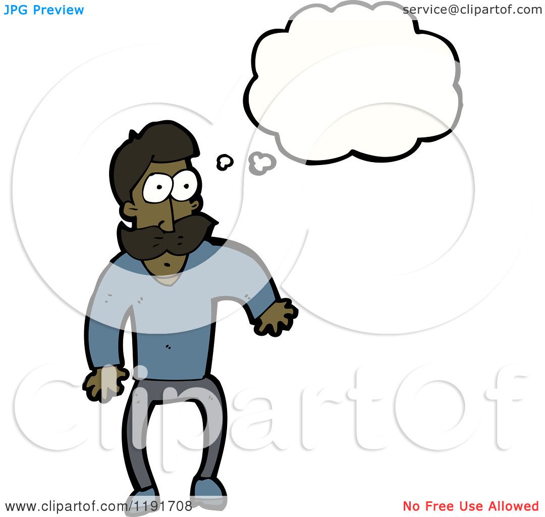 1080x1024 Cartoon Of An African American Man Thinking
