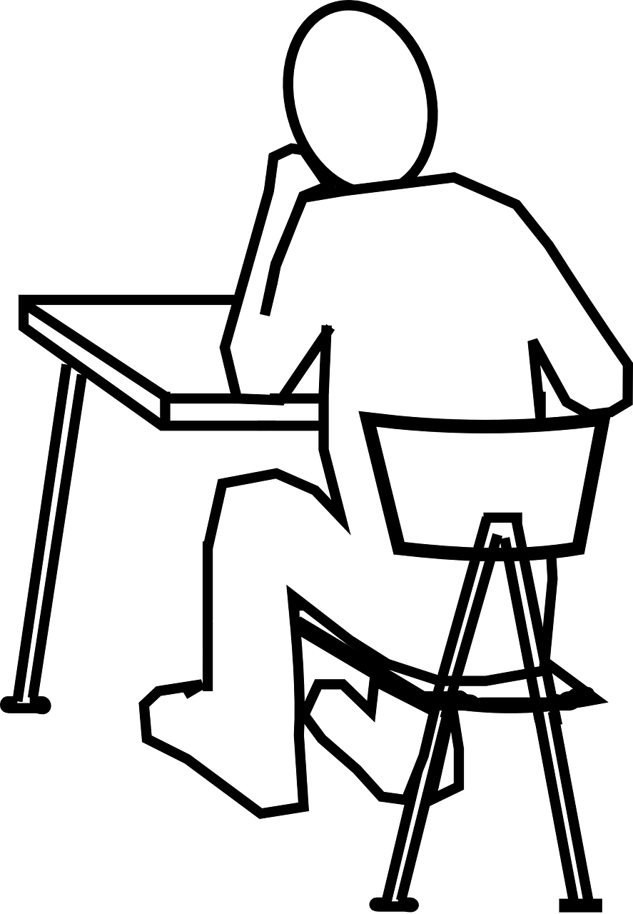 887x1280 Desk, Chair, Man, Thinking, Sitting