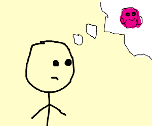 300x250 Man Thinking About Kirby Drawing