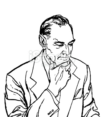 331x380 Thinking Man Statue Clipart