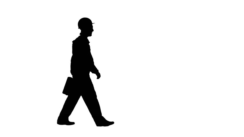852x480 Silhouette Construction Engineer With Tablet Stock Footage Video