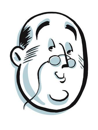 338x450 Large Man Looking Down His Glasses Art Print