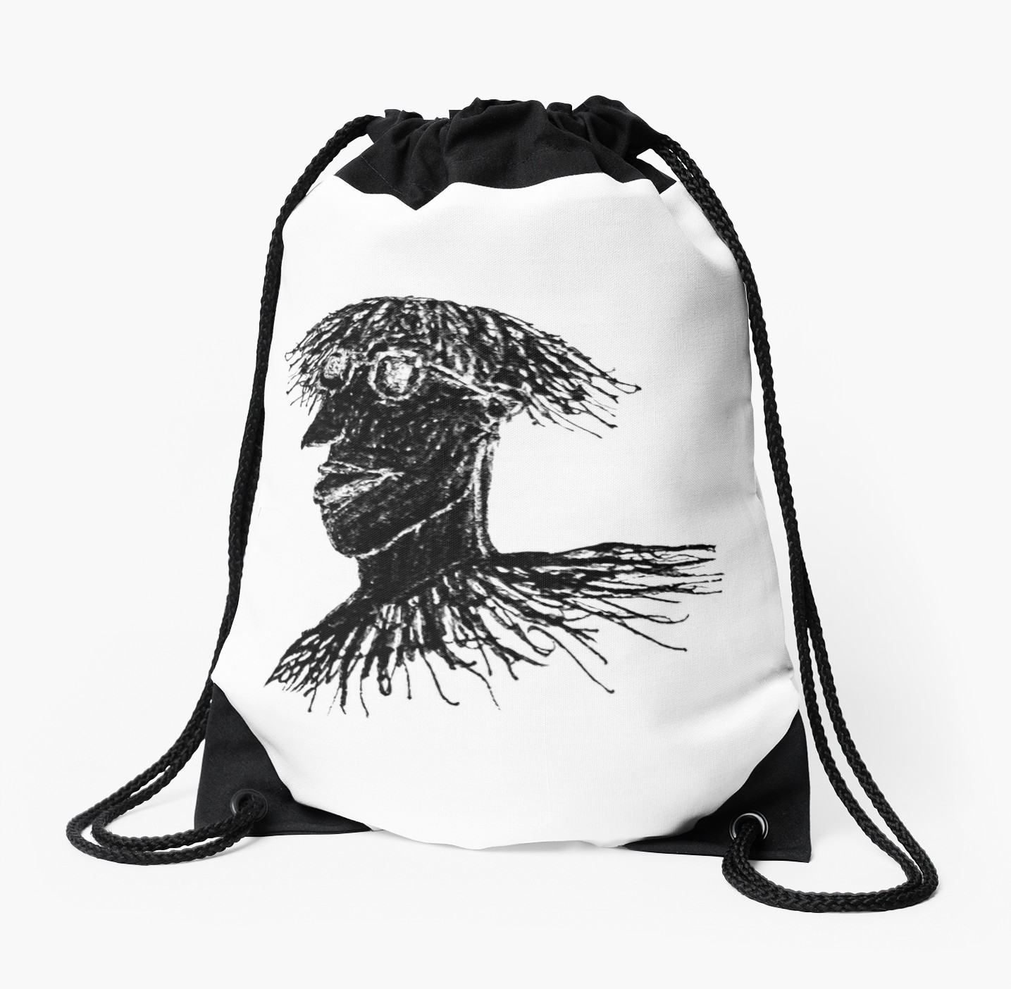 1435x1404 Cool Young Long Hair Man With Glasses Drawing Drawstring Bag