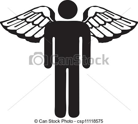 450x405 Symbol Angel The Symbol Of A Man With Wings Vector Illustration