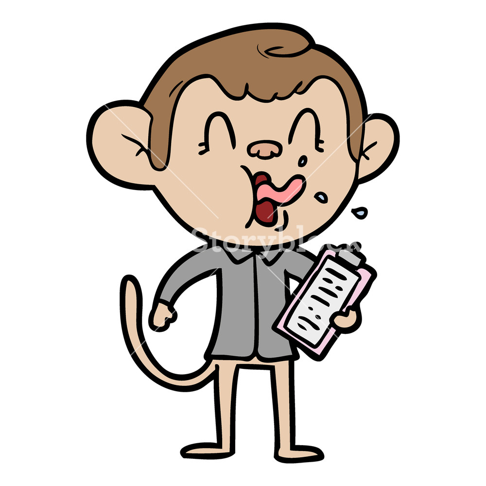 1000x1000 Crazy Cartoon Monkey Manager Royalty Free Stock Image