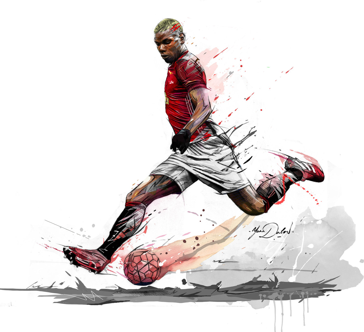 1280x1168 Yann Dalon My Painting Of Paul Pogba,welcome To Manchester