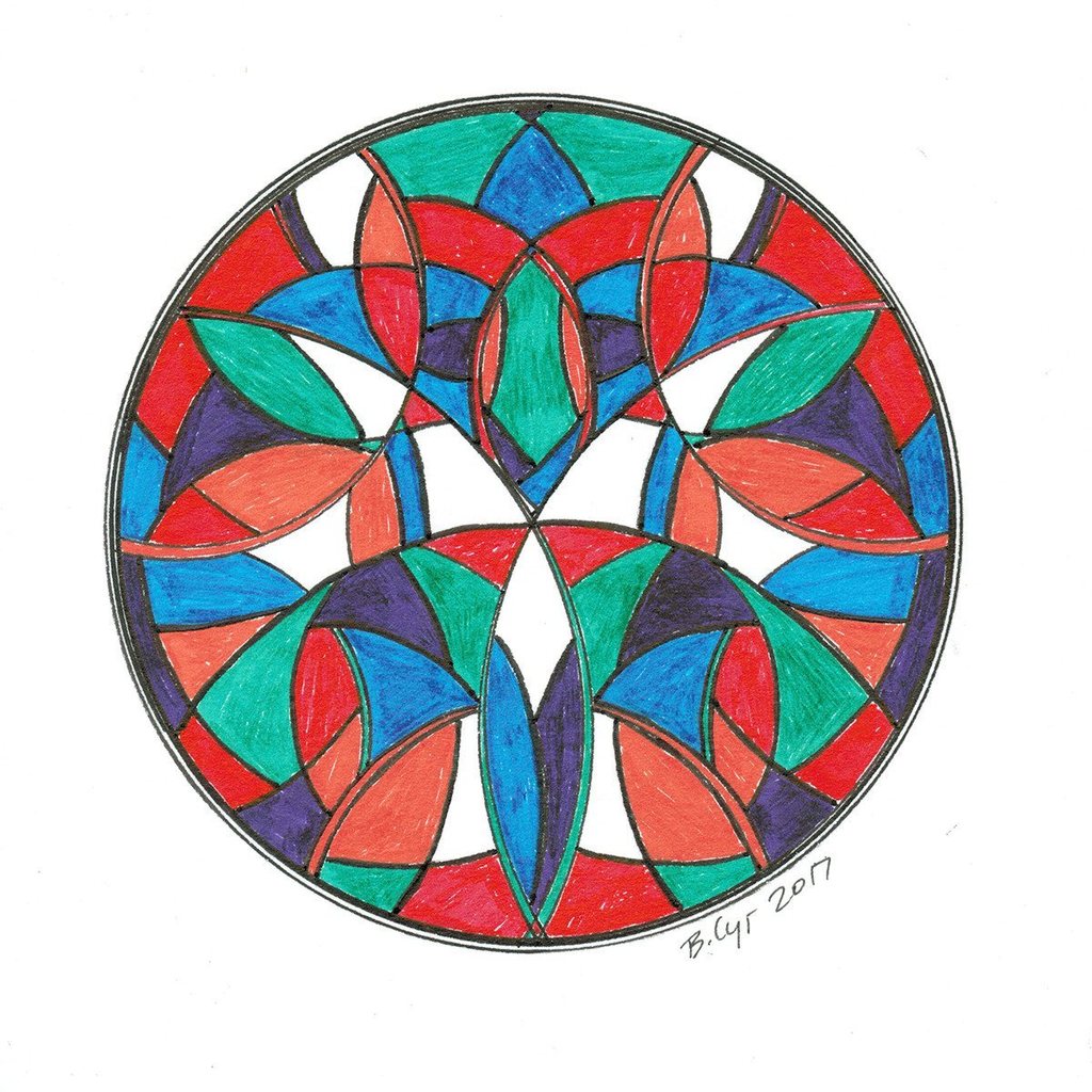 1024x1024 Multi Color Stained Glass Mandala