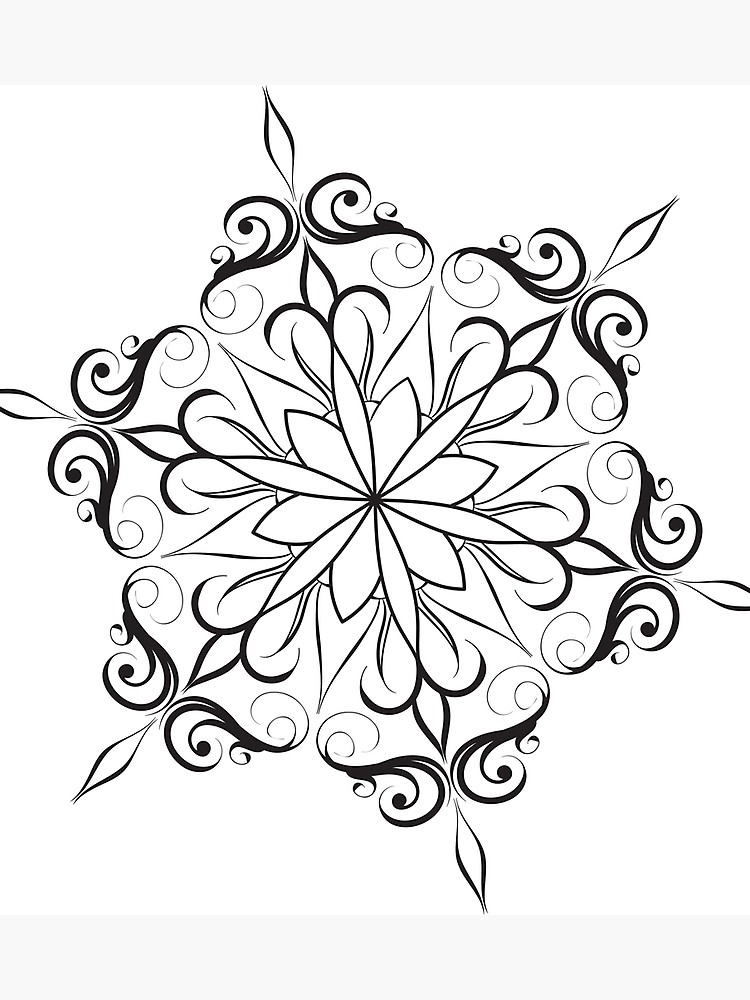 750x1000 Simple Mandala Line Art Photographic Print