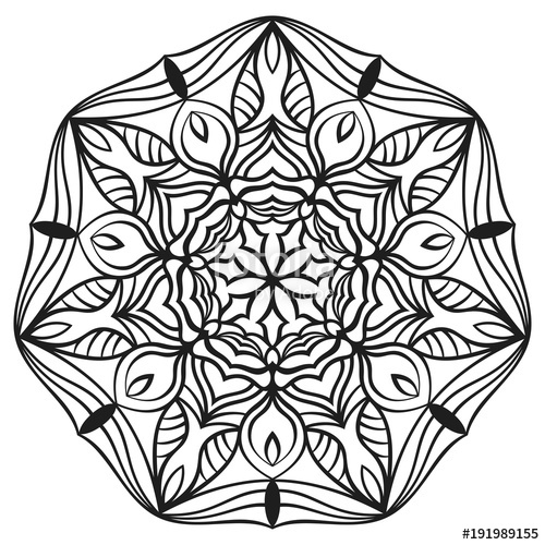 500x500 Isolated Mandala For Coloring Book Floral Ornament For Antistress