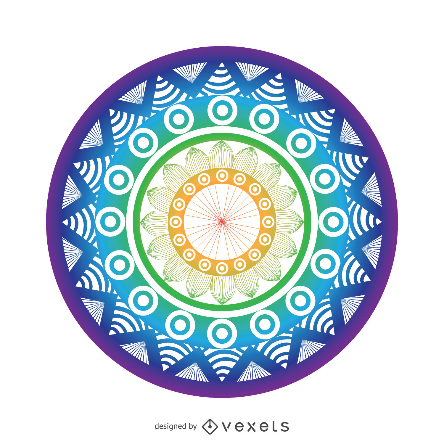 1500x1500 Bright Mandala Drawing