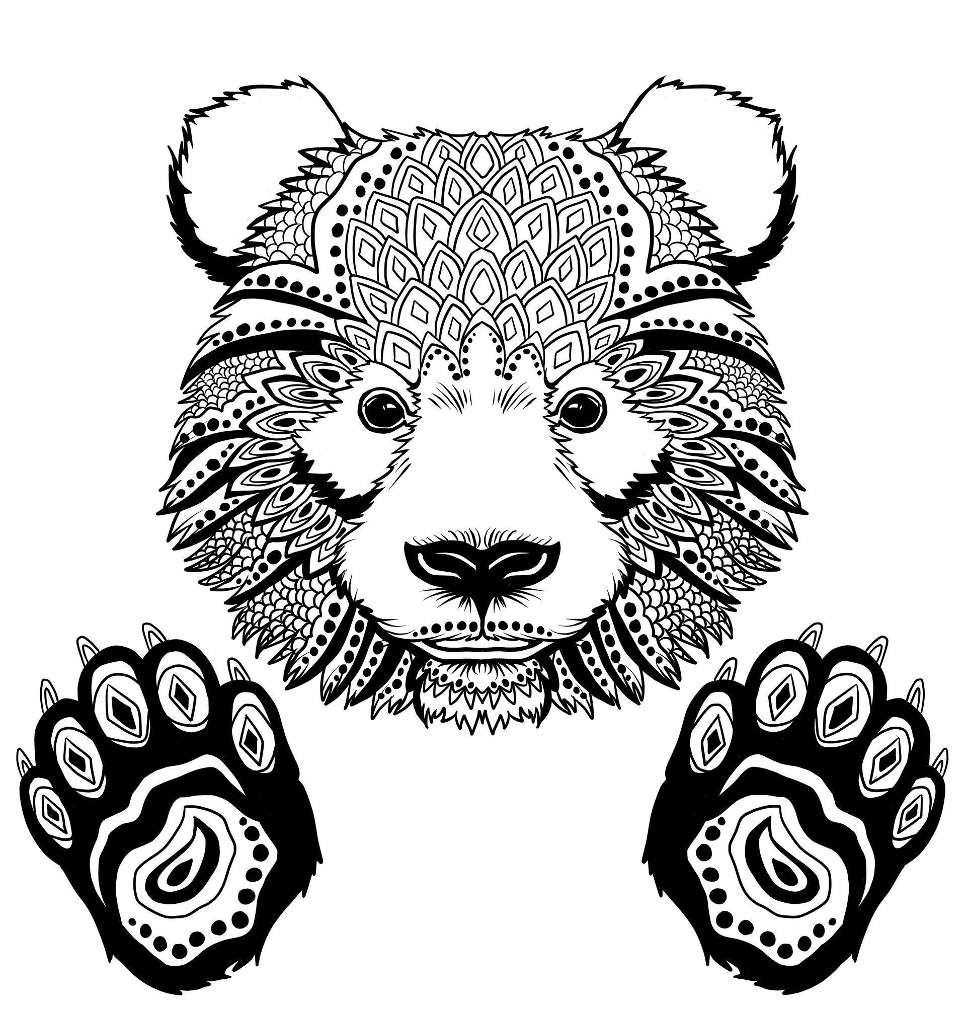 Раскраска Мандала медведь