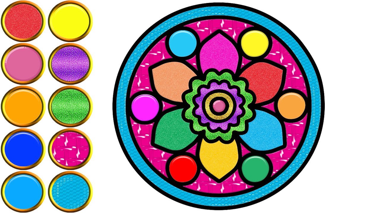 1280x720 Drawing For Kids Glitter Mandala Coloring Pages For Toddlers