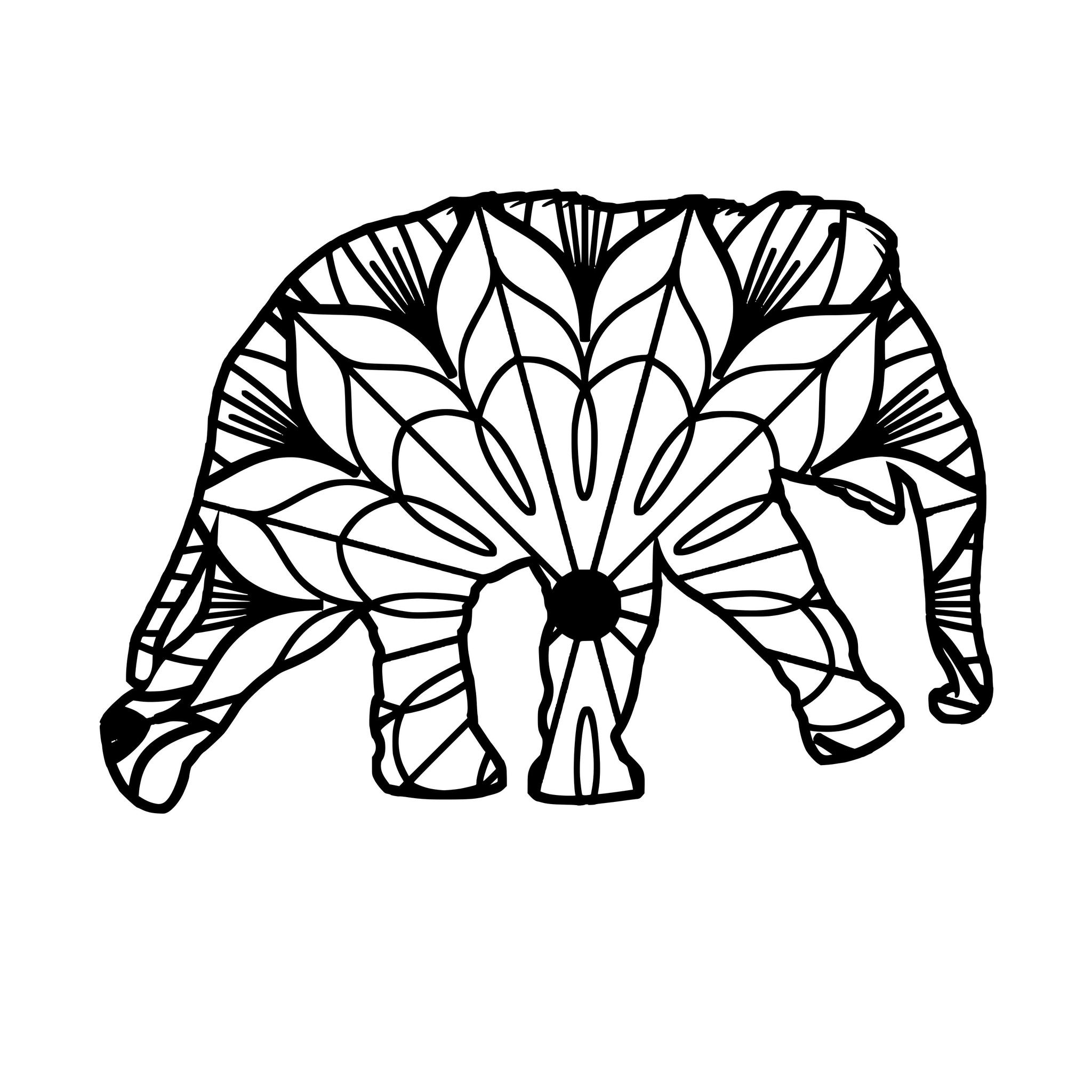 2048x2048 Baby Elephant Mandala