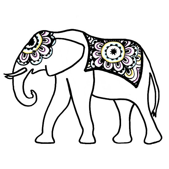 550x550 Mandala Elephant Photographic Prints