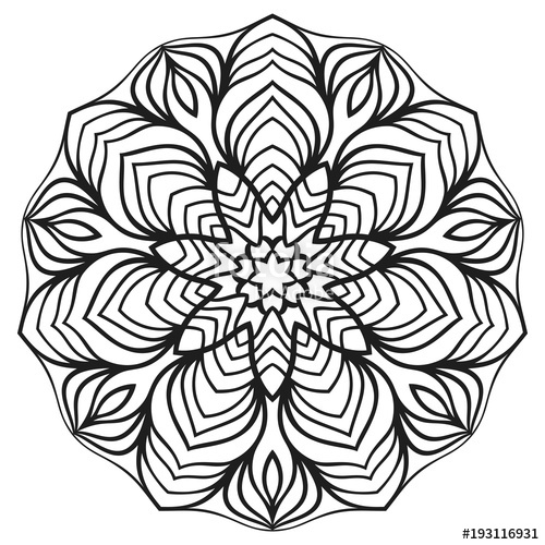 500x500 Isolated Mandala For Coloring Book Floral Ornament For Antistress