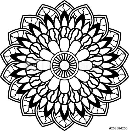 493x500 Mandala Hand Drawing Black And White Hand Drawn Mandala Design