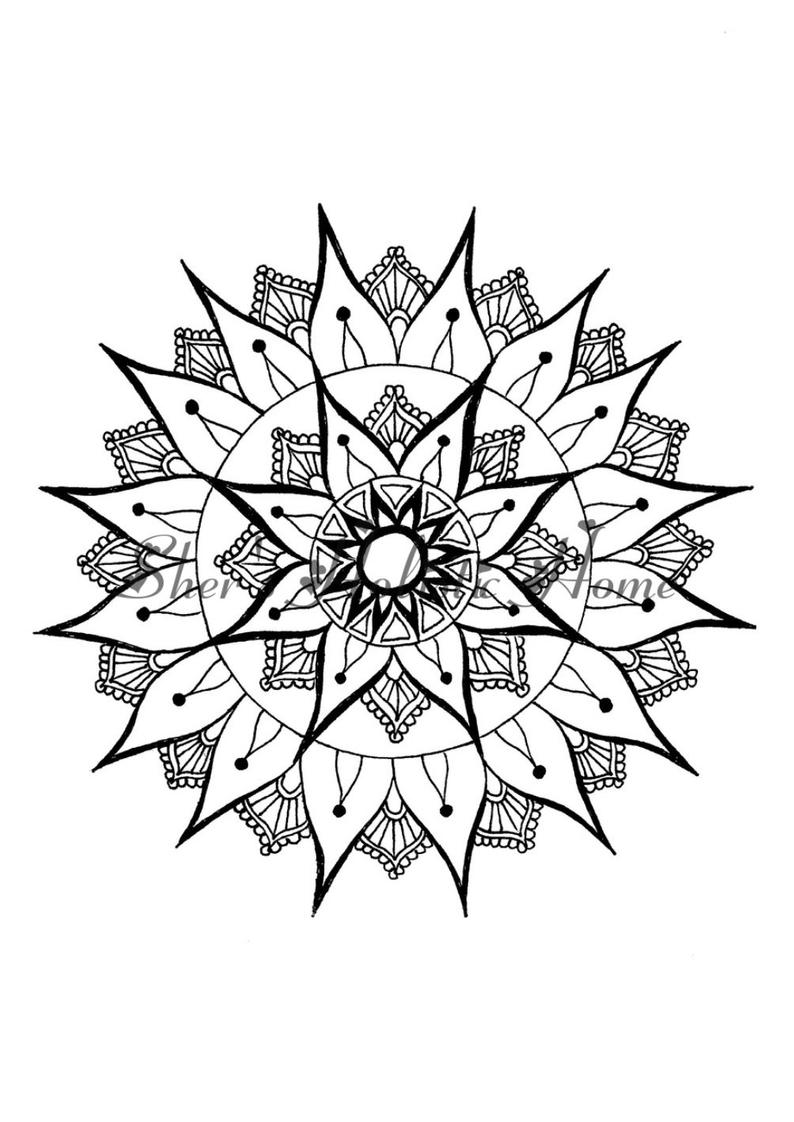 794x1122 Coloring Printable Coloring Pages Coloring Mandalas Mandala Etsy