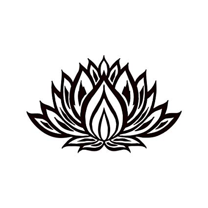 425x425 Lotus Flower Wall Decal Yoga Studio Vinyl Sticker Mandala Decals