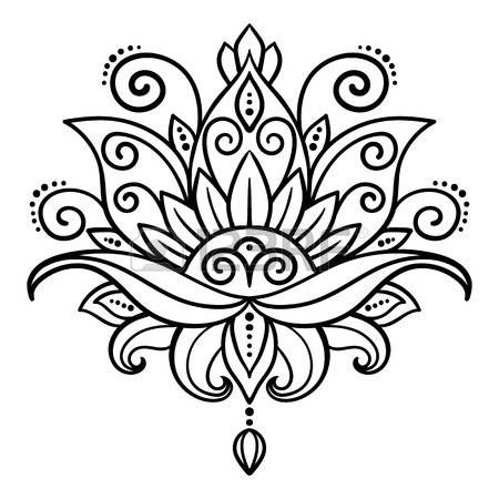 450x450 Lotus Flower Tattoo Designs Vector, Abstract, Oriental Style