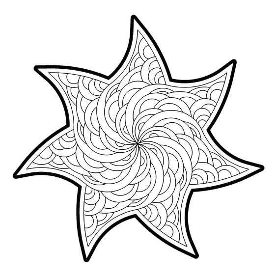564x564 Starfish Drawing Mandala For Free Download
