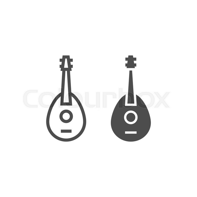 800x800 mandolin line and glyph icon, musical stock vector colourbox