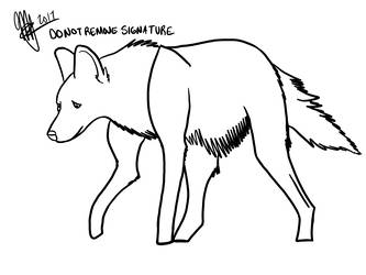 333x250 Maned Wolf Lineart! D