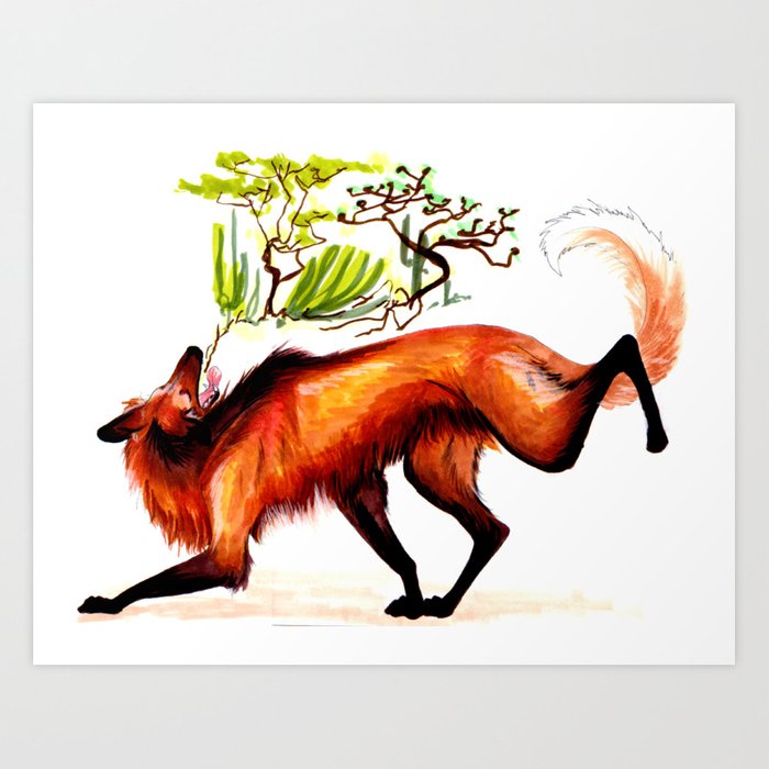 700x700 The Maned Wolf Art Print