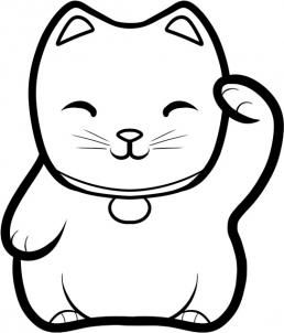 258x302 how to draw lucky cat, maneki neko, lucky cat step ink