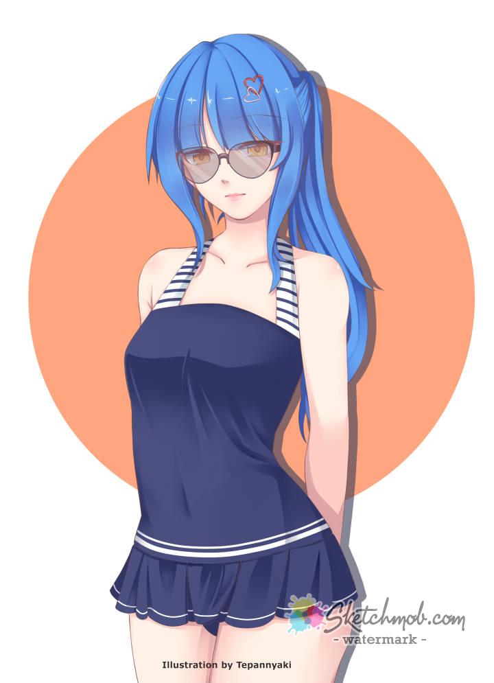 720x995 custom half body anime manga digital drawing commission sketchmob