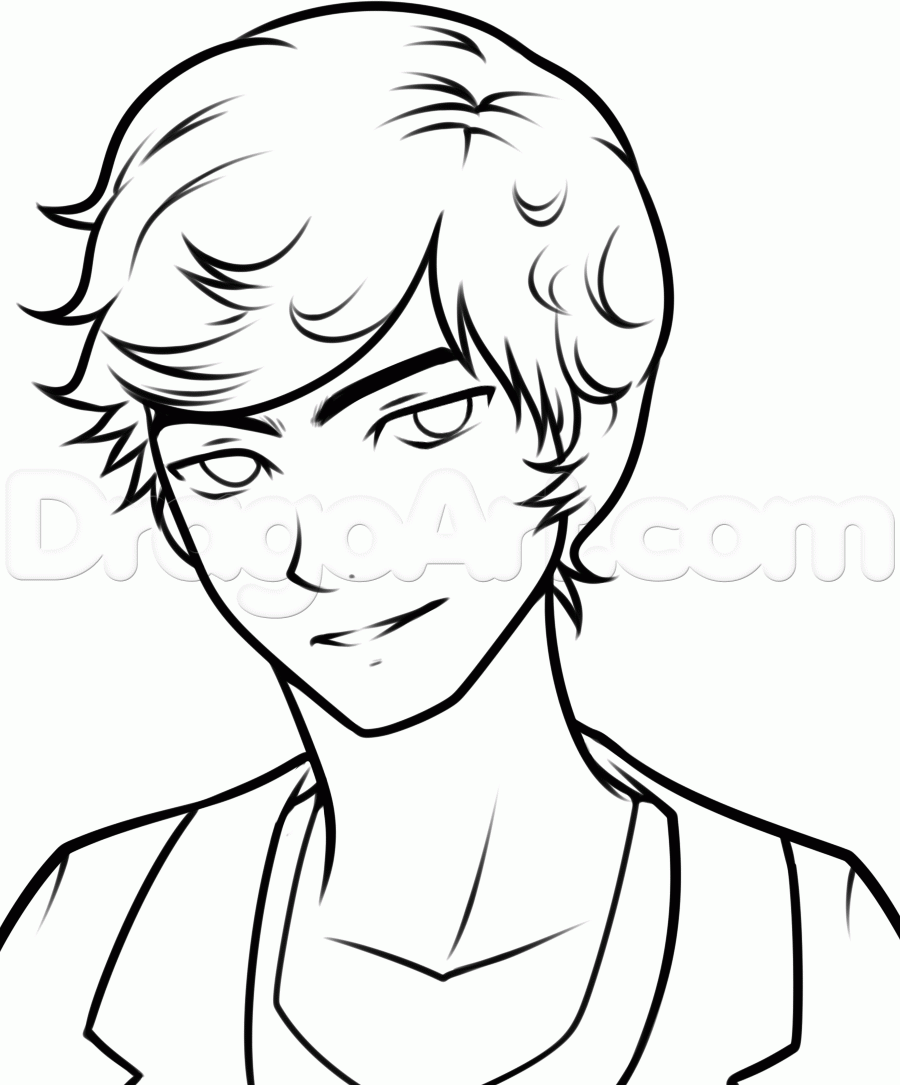 900x1085 Step How To Draw Anime Liam Payne