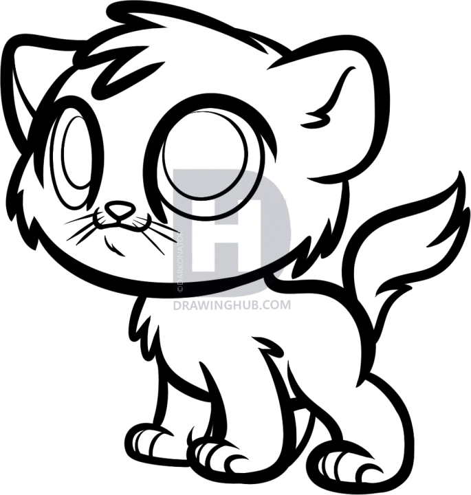 685x720 How To Draw A Manga Cat, Step