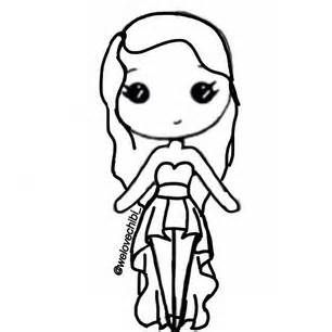 306x306 fille robe chic et cheveux chibi kawaii drawings