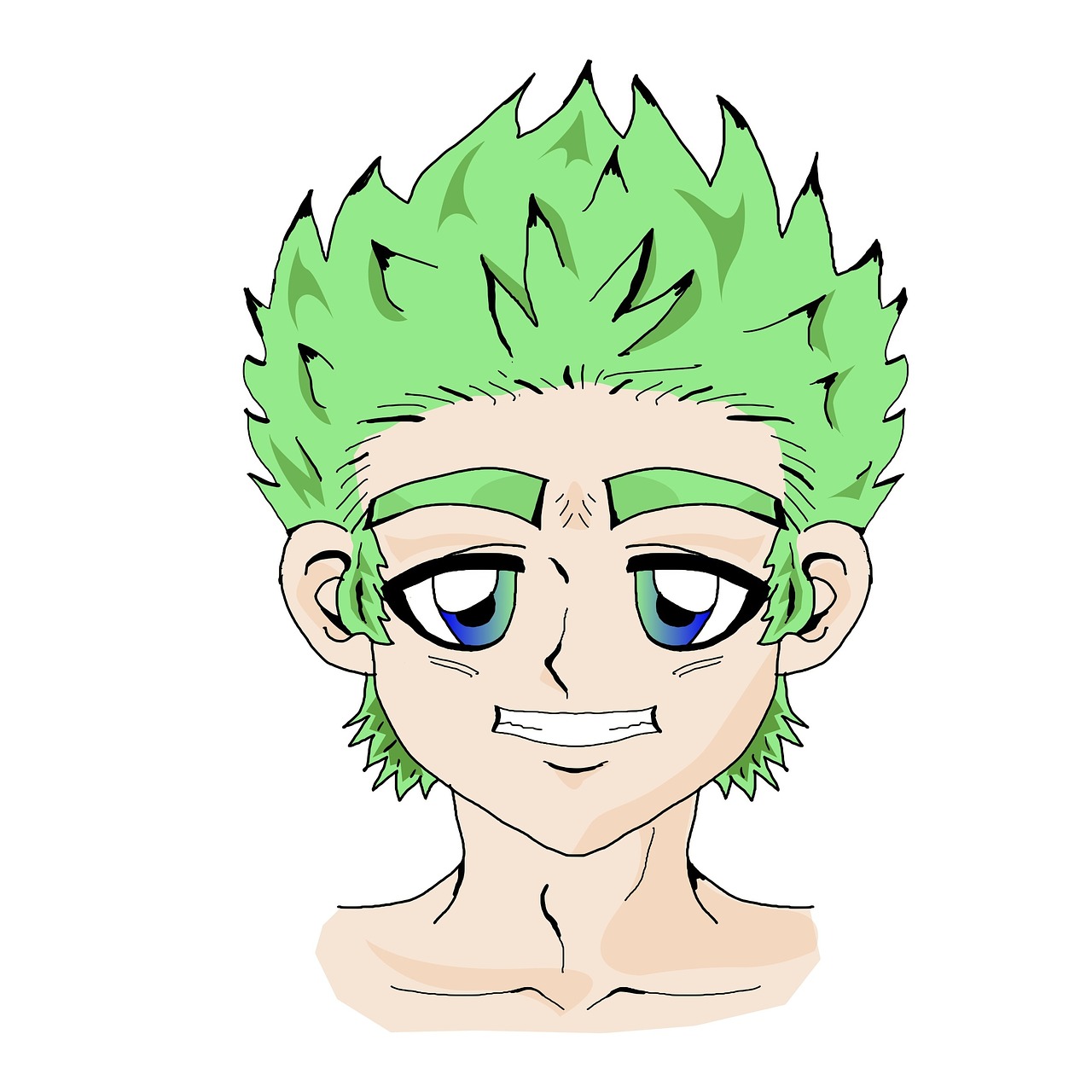 1280x1280 Manga, Drawing, Illustration, Face, Vector