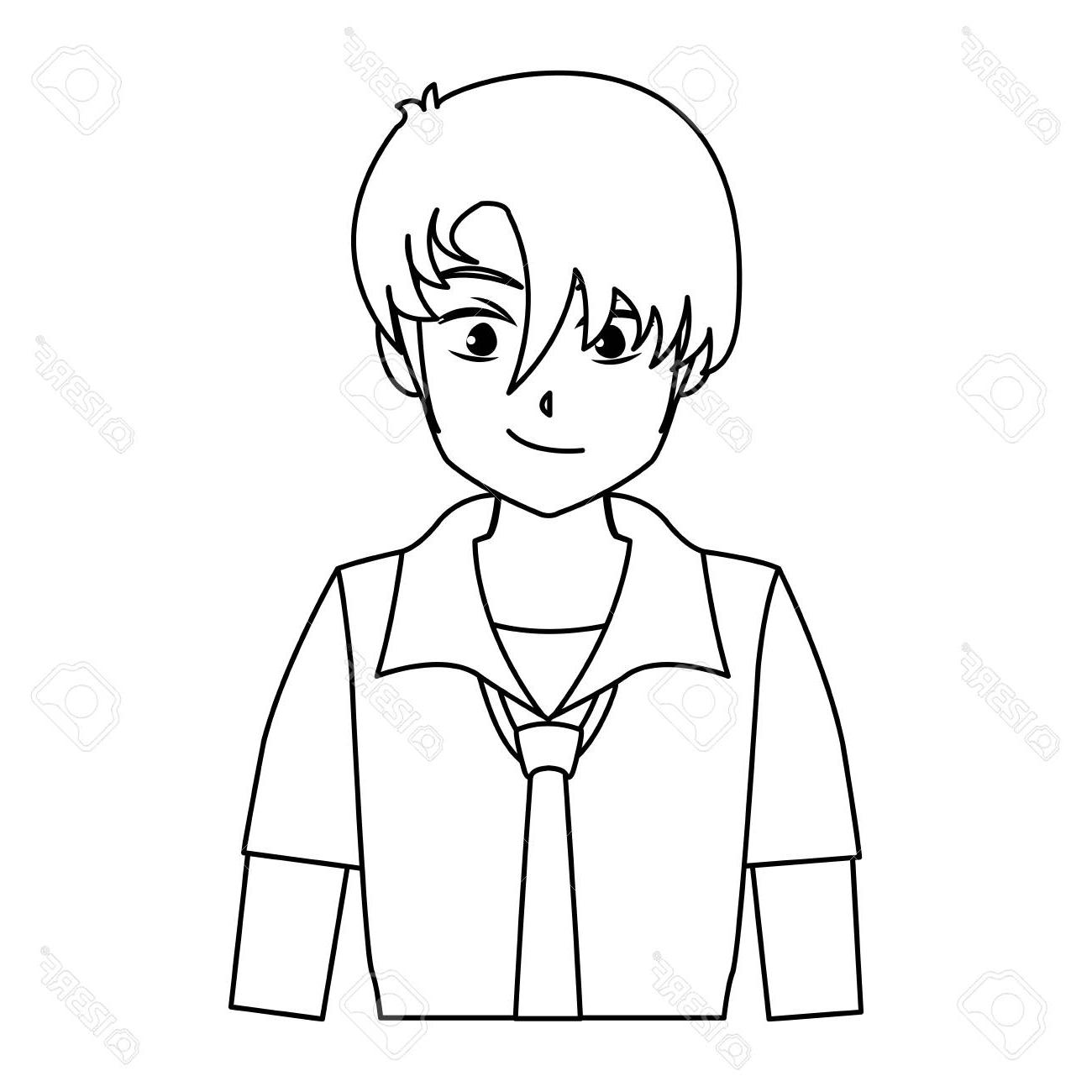 1300x1300 Top Manga Character Sketches Vector Drawing Free Vector Art