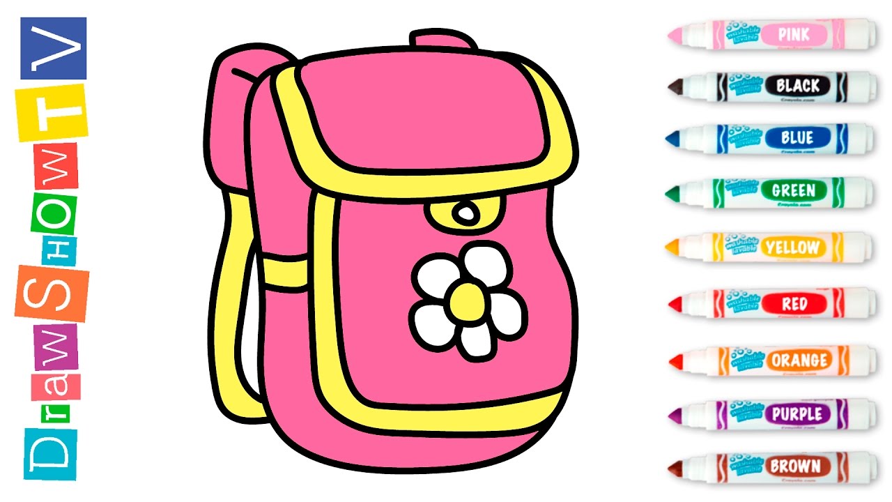1280x720 Backpack School Drawing Manga Hiking Line Board Simple Kid