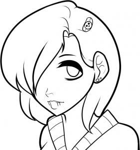 281x302 How To Draw An Emo Face, Emo Faces, Step