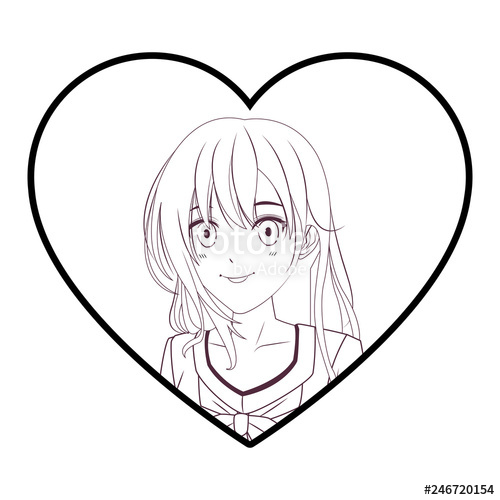 500x500 Anime Manga Girl Stock Image And Royalty Free Vector