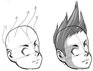 313x237 Step How To Draw Anime Manga Hair Sytles With Drawing