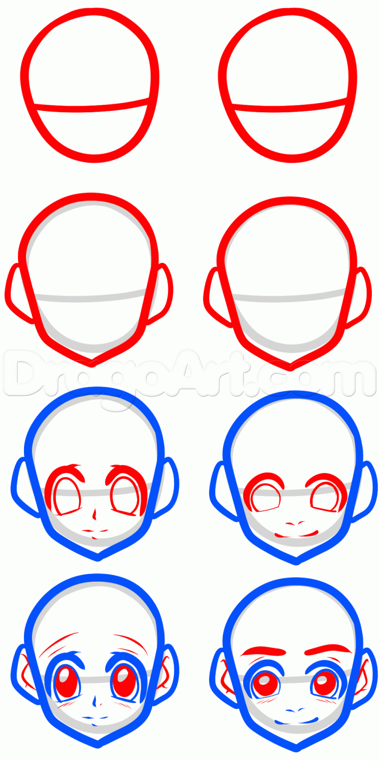 743x1488 Draw An Anime Face For Beginners, Step