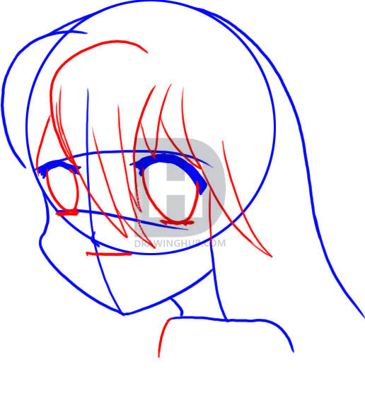 516x563 How To Draw Manga Style Female Faces, Step